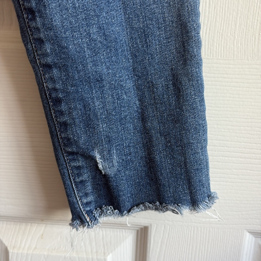Moussy Straight Leg Blue Jeans with Raw Hem - Picture 8 of 15